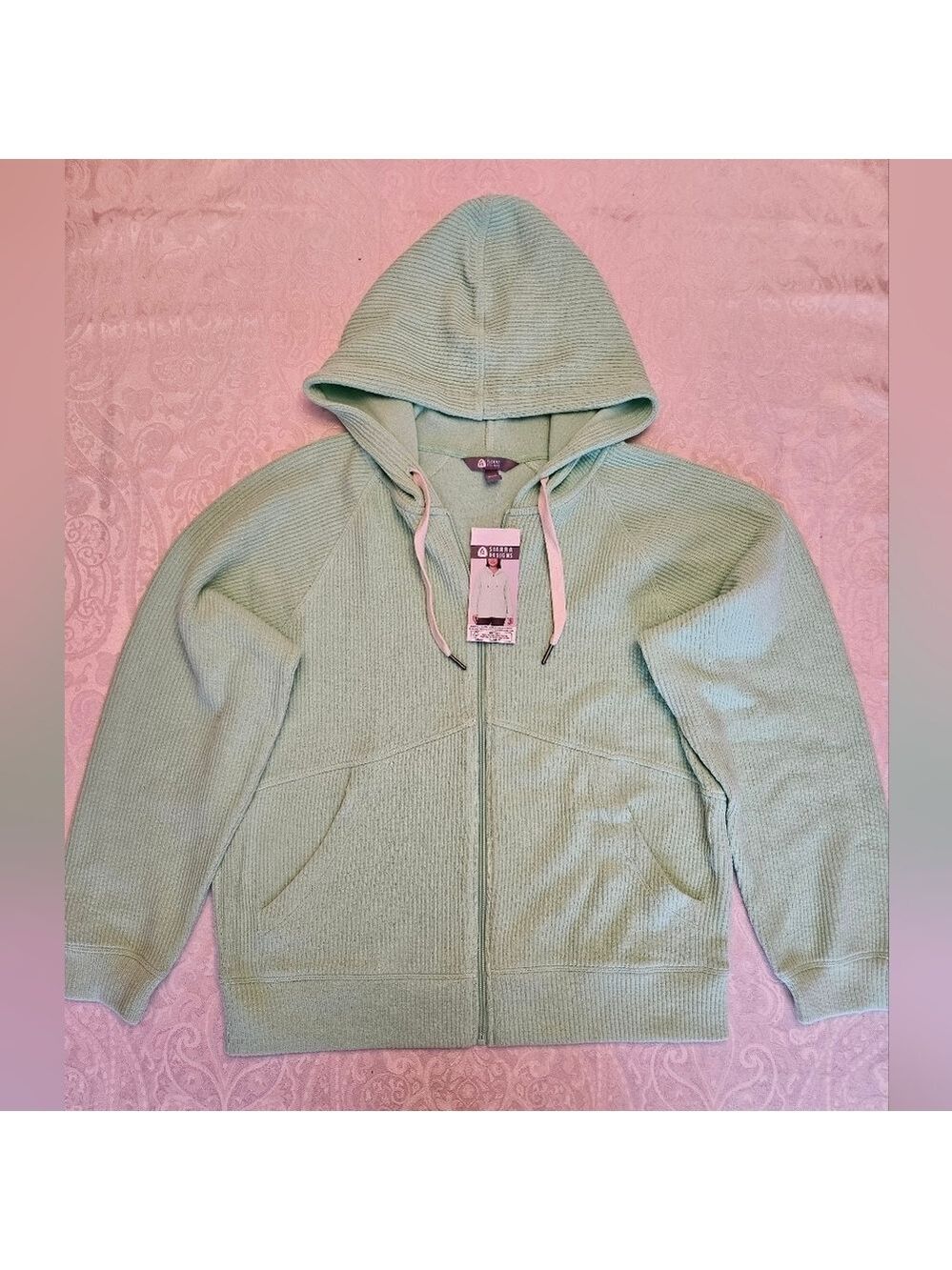 Sierra Designs Mint Green Full Zip Hoodie, Medium, NWT
